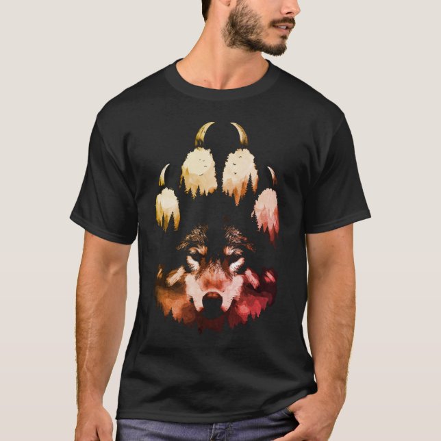 Ensam Varg. Vild Själ T Shirt (Framsida)
