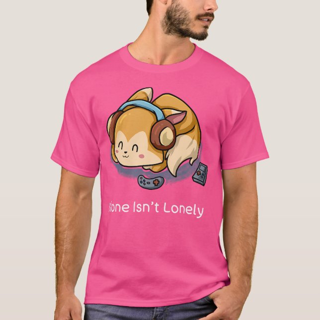 Ensamen är inte bara Nerd Introvert Fox Geek Music T Shirt (Framsida)