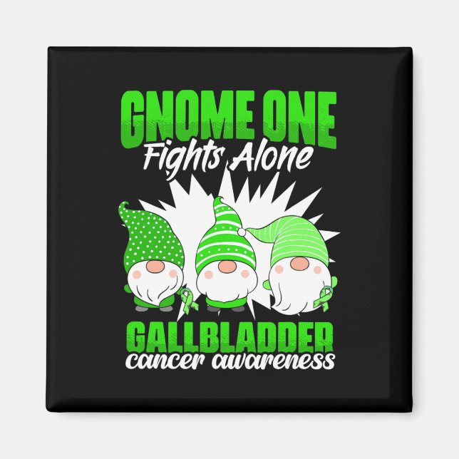 Ensamen Gnome One Fight - Bile Duct Cancer Gallbla Magnet (Framsidan)