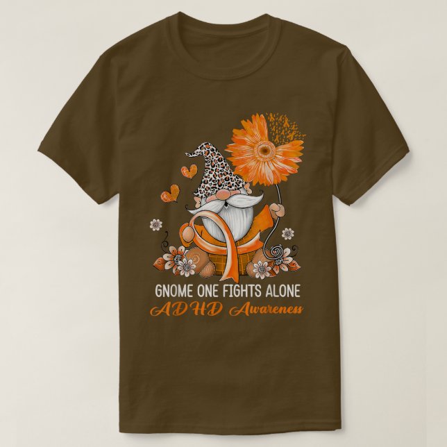 Ensamen Gnome One Fights - menyfliksområdet ADHD-m T Shirt (Design framsida)