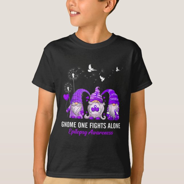 Ensamen Gnomes One Fight Epilepsy Awareness T Shirt (Framsida)