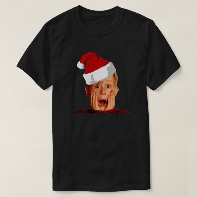 Ensamen Santa Hat T-Shirt Macaulay Culkin Chris (Design framsida)