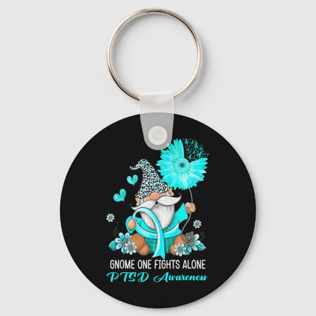 Ensamen Teal Ribbon Warrior Ptsd Aw Nyckelring (Framsida)