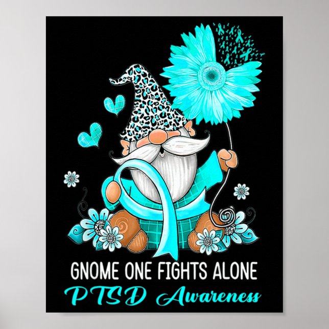 Ensamen Teal Ribbon Warrior Ptsd Aw Poster (Framsidan)