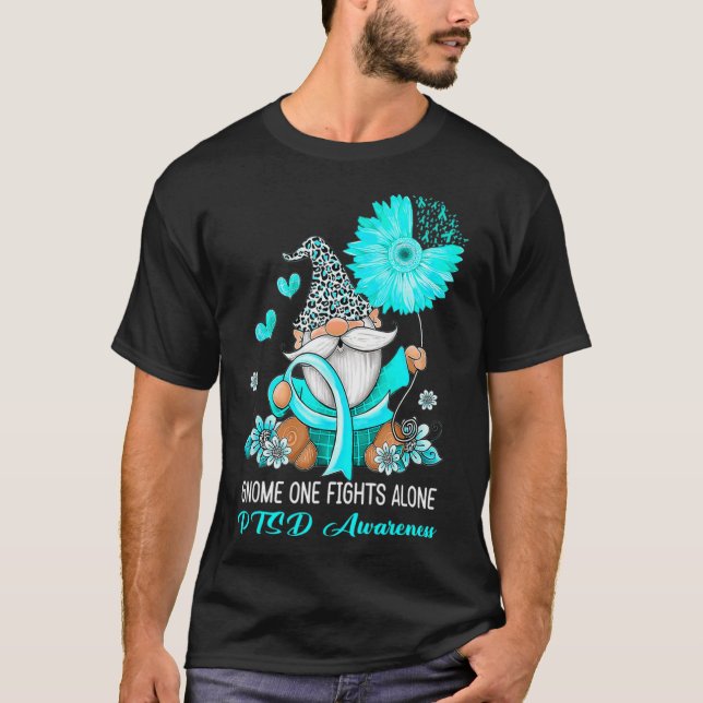 Ensamen Teal Ribbon Warrior Ptsd Aw T Shirt (Framsida)