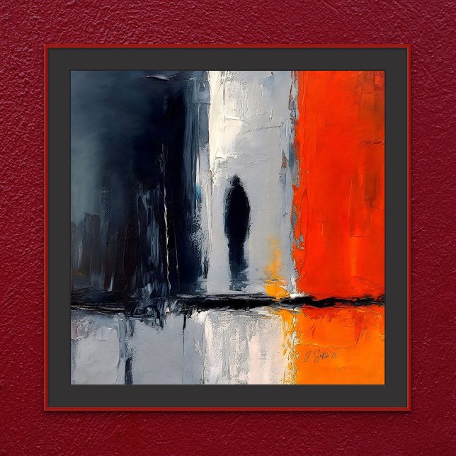 Ensamma – Abstrakt figur i urban stillhet Poster (Loneliness – Abstract Figure in Urban Silence)