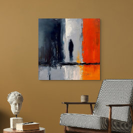 Ensamma – Abstrakt figur i urban tystnad Canvastryck