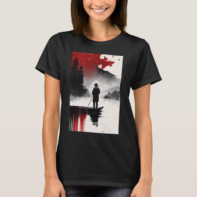 Ensamma Fiskaren T Shirt (Framsida)