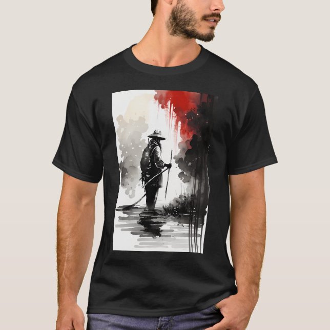 Ensamma Fiskaren T Shirt (Framsida)