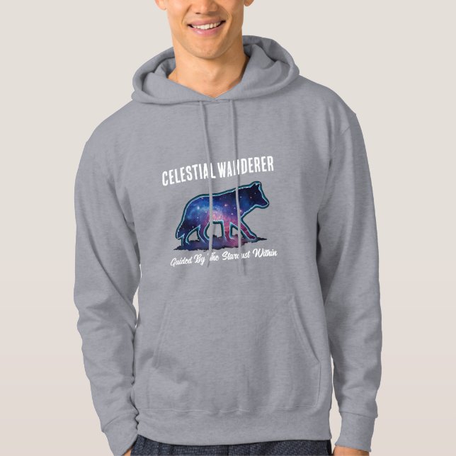 Ensamma Galaxy Varg Silhuett Hoodie (Framsida)