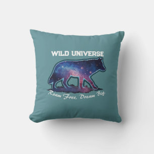 Ensamma Galaxy Varg Silhuett (vild universum) Kudde