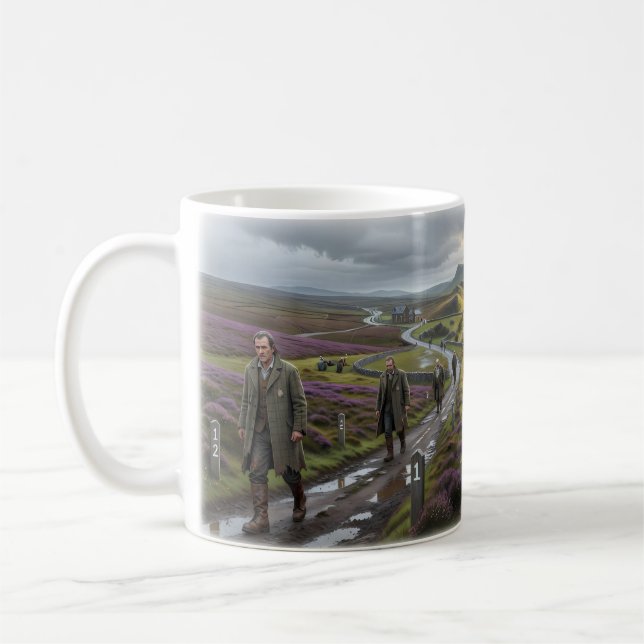 Ensamma mannens resa på en stormig hed-mugg kaffemugg (Vänster)