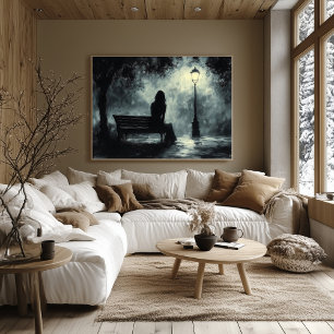 Ensamma natt under gatlyktan poster