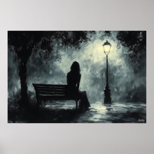 Ensamma natt under gatlyktan poster (Framsidan)