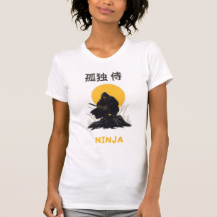 Ensamma Ninja Samuraj Konst Design T Shirt