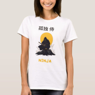 Ensamma Ninja Samuraj Konst Design T Shirt