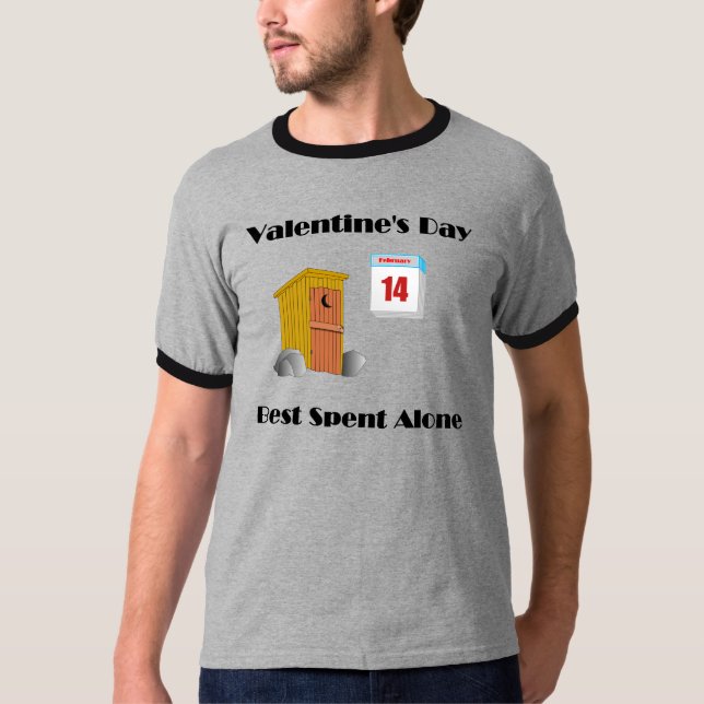Ensamma valentin dag t shirt (Framsida)