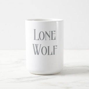 Ensamma varg manlig sigma modern minimalist kaffemugg