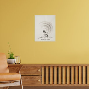 Ensamma vargväggkonsttryck poster