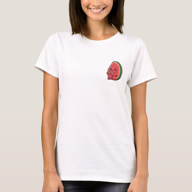 Ensamma vattenmelonen t shirt (Framsida)