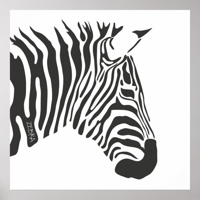 Ensamma zebra poster (Framsidan)