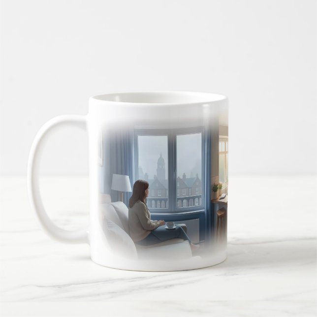 Ensammafter brytningen Tyst morgon-mugg Kaffemugg (Vänster)