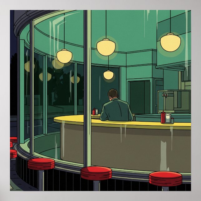 Ensamt affischmotiv på stationen poster (Framsidan)