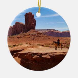 Ensamt Cowboyprydnad Julgransprydnad Keramik