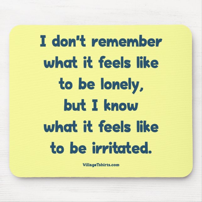 Ensamt irriterat musmatta (Framsidan)