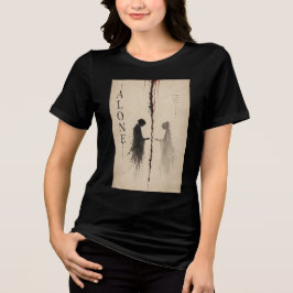 Ensamt Mörkt Estetiskt Silhuett Grafiskt Tryck T Shirt