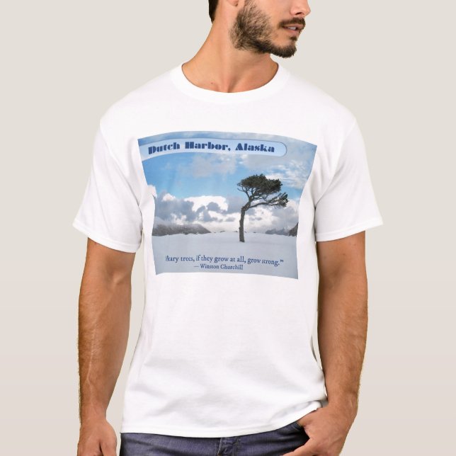 Ensamt träd, holländsk hamn, Alaska T Shirt (Framsida)