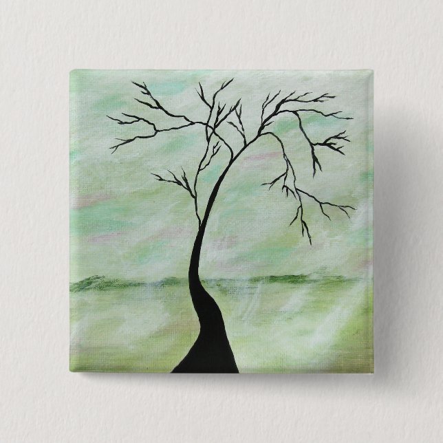 Ensamt väntade jag abstrakt landskap det konst knapp (Framsida)