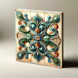 Ensemble Harmonic Fleur Tile Ensemble Kakelplatta<br><div class="desc">Mönster, som kallas "Harmonic Fleur Tile Ensemble", är en tidlös elegans som betalar hyllning till de invecklade naturliga former som kännetecknar Art nouveau. Perfektens symmetri möter ekologisk skönhet, med varje kurva och nyans noggrant designad för att fånga de stiliserade blommigtarnas innersta väsen. Den rik paletten med blues, gröntar och orangar,...</div>