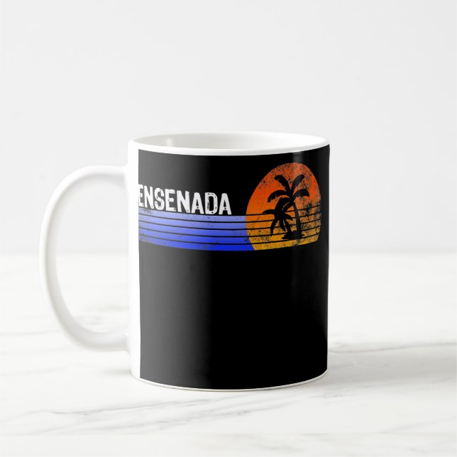 Ensenada Souvenir Mexiko Retro Sunset Resa, sommar Kaffemugg (Vänster)