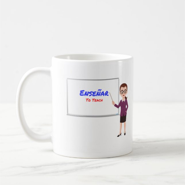 Enseñar - spansk läraremugg kaffemugg (Vänster)