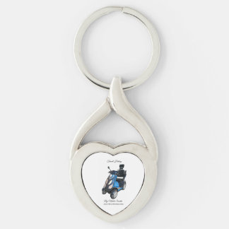 Ensided tvinnad hjärtnyckelring twisted heart silverfärgad nyckelring