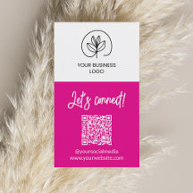 Ensidig Fuchsia Låt oss ansluta QR-kod