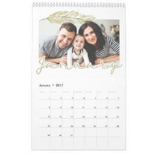 Ensidig kalender för Winter löv, medel