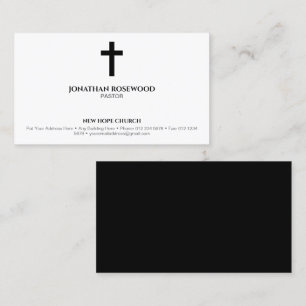 Ensidig minimalistisk kyrka Pastor & Mission Visitkort