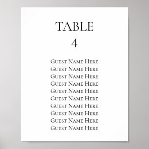 Ensidig sida i sittande diagram i bröllop, Storlek Poster