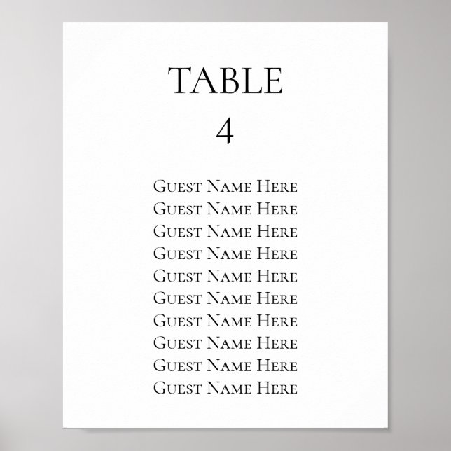 Ensidig sida i sittande diagram i bröllop, Storlek Poster (Framsidan)