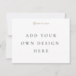 ENSIDIGT KORT 4.25x5.5 tum Invitationskort Liggaan