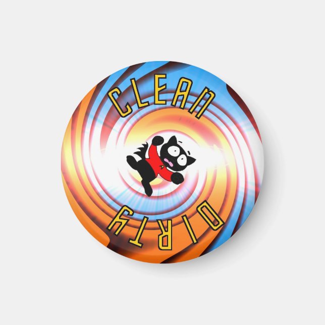 Ensign Fraidy Clean Dirty Vortex Dishwasher Magnet (Framsidan)