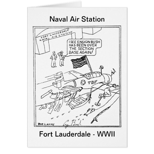 EnsignBush tecknad Hälsningskort (Framsidan)