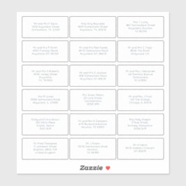 Enskild Guest Namn Adress Bröllop Klistermärken