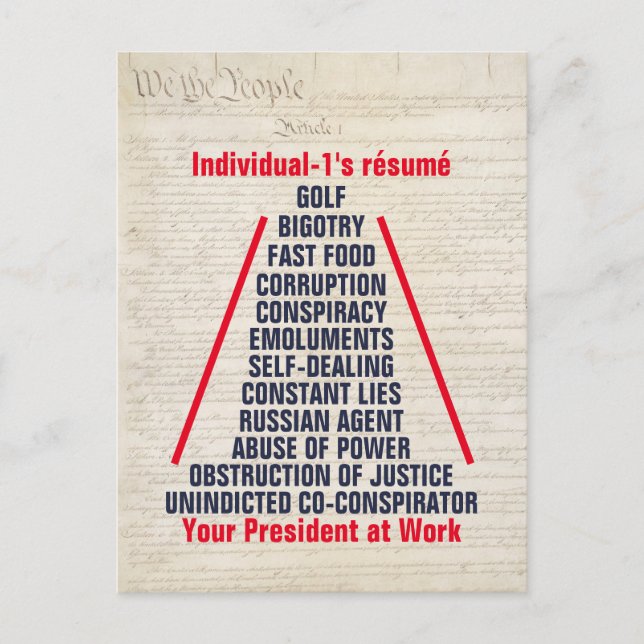 Enskilt 1-trumphinder för kollusion januari 2019 vykort (Framsida)