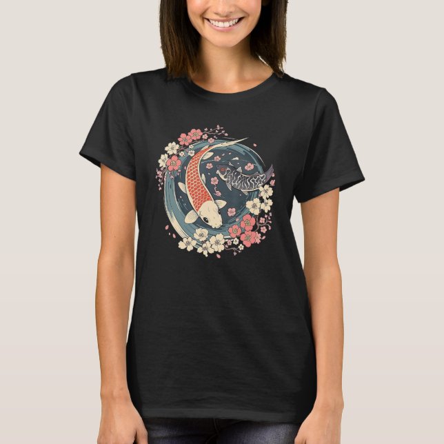 Enso circle Koi Fish Pond T Shirt (Framsida)
