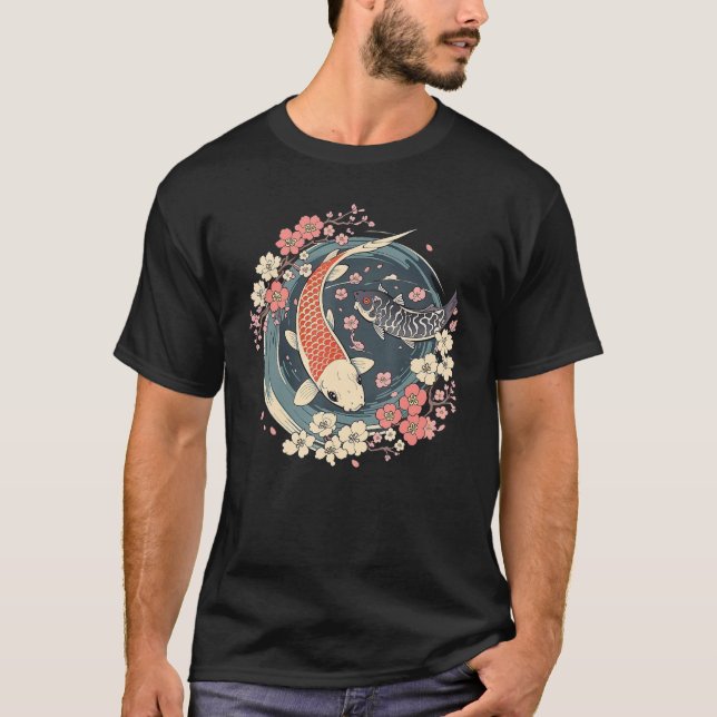 Enso circle Koi Fish Pond T Shirt (Framsida)