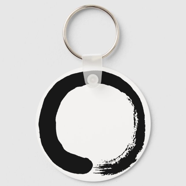 Enso Circle Zen Calligraphy Nyckelring (Framsida)