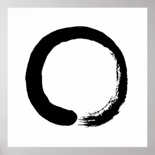 Enso cirklar ZenCalligraphyaffischen Poster